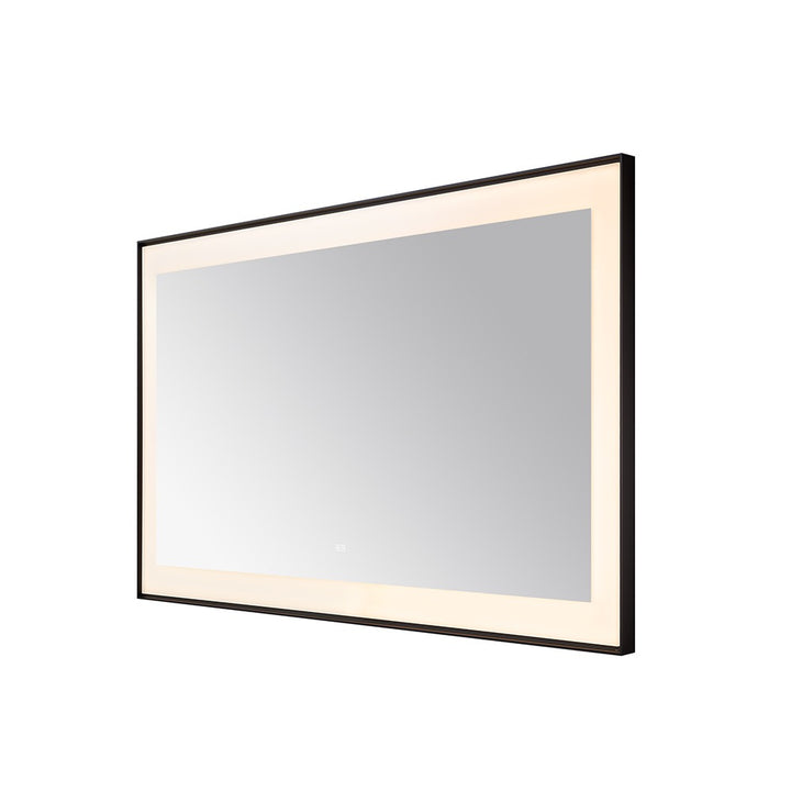 The Lexington 60 inch x 36 inch LED Lighted Slim Frame Mirror features a rectangular black frame with an integrated LED light strip around the edge, shown against a white background.