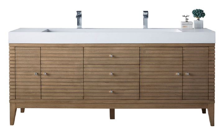 Linear Sink Freestanding Bathroom Vanity Cabinet
