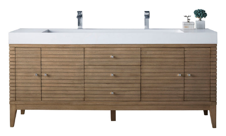 Linear Sink Freestanding Bathroom Vanity Cabinet