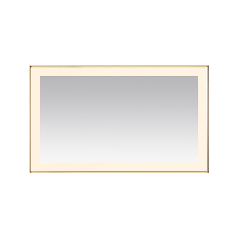 The Lexington 60 inch x 36 inch LED Lighted Slim Frame Mirror, featuring a minimalist design and thin light-colored frame, is shown against a white background.