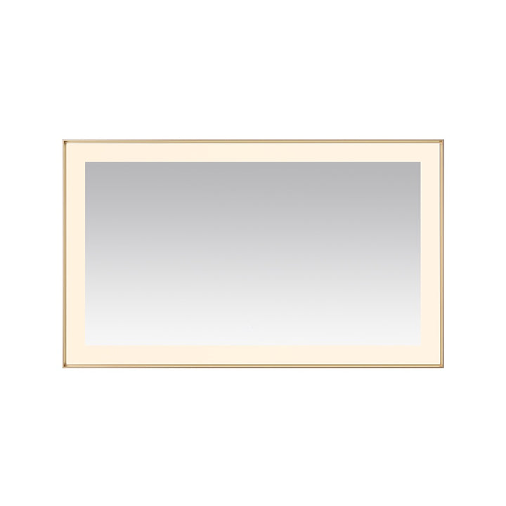 The Lexington 60 inch x 36 inch LED Lighted Slim Frame Mirror, featuring a minimalist design and thin light-colored frame, is shown against a white background.