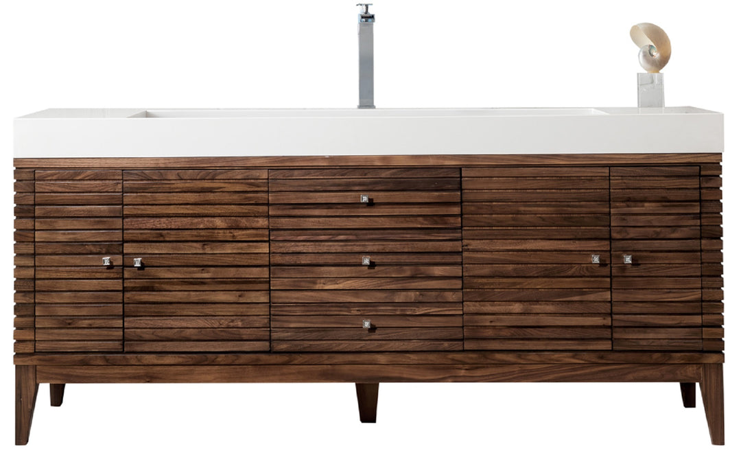 Linear Sink Freestanding Bathroom Vanity Cabinet