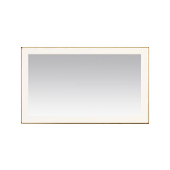 The Lexington 60 inch x 36 inch LED Lighted Slim Frame Mirror features a thin, light-colored frame and a modern design, shown here against a white background.