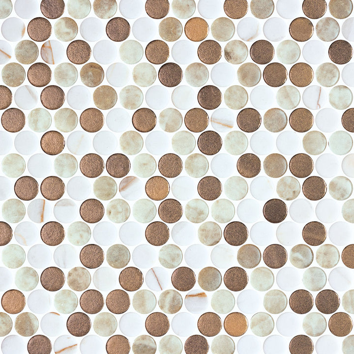 Vetro Round Glass Mosaic Tile | ANVE Kitchen &amp; Bath