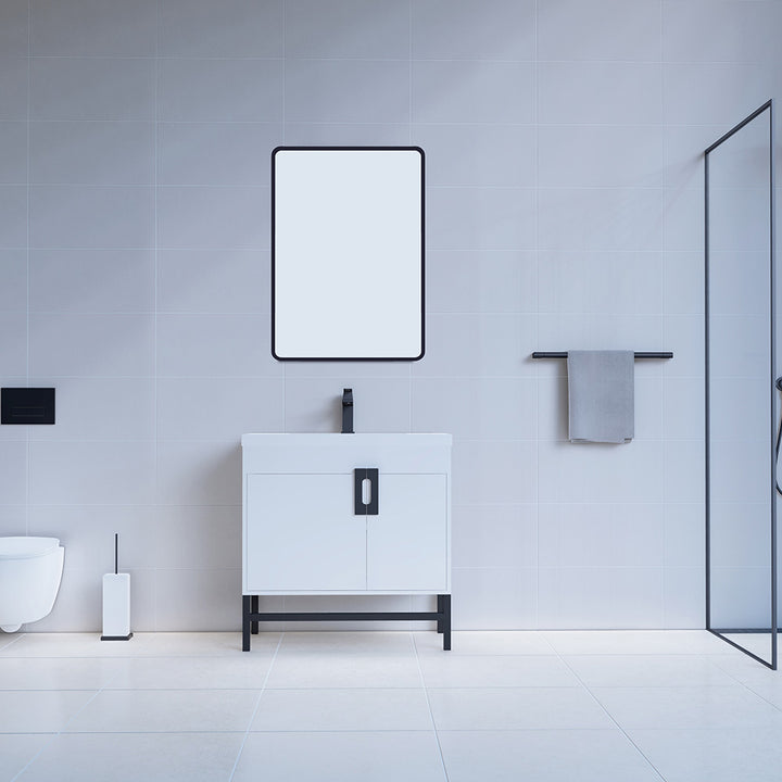 Alya Bath Salento 36" Single Sink Freestanding Bathroom Vanity in White | ANVE Kitchen &amp; Bath