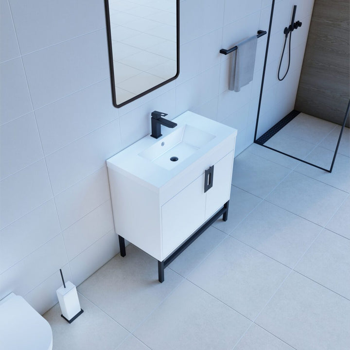 Alya Bath Salento 36" Single Sink Freestanding Bathroom Vanity in White