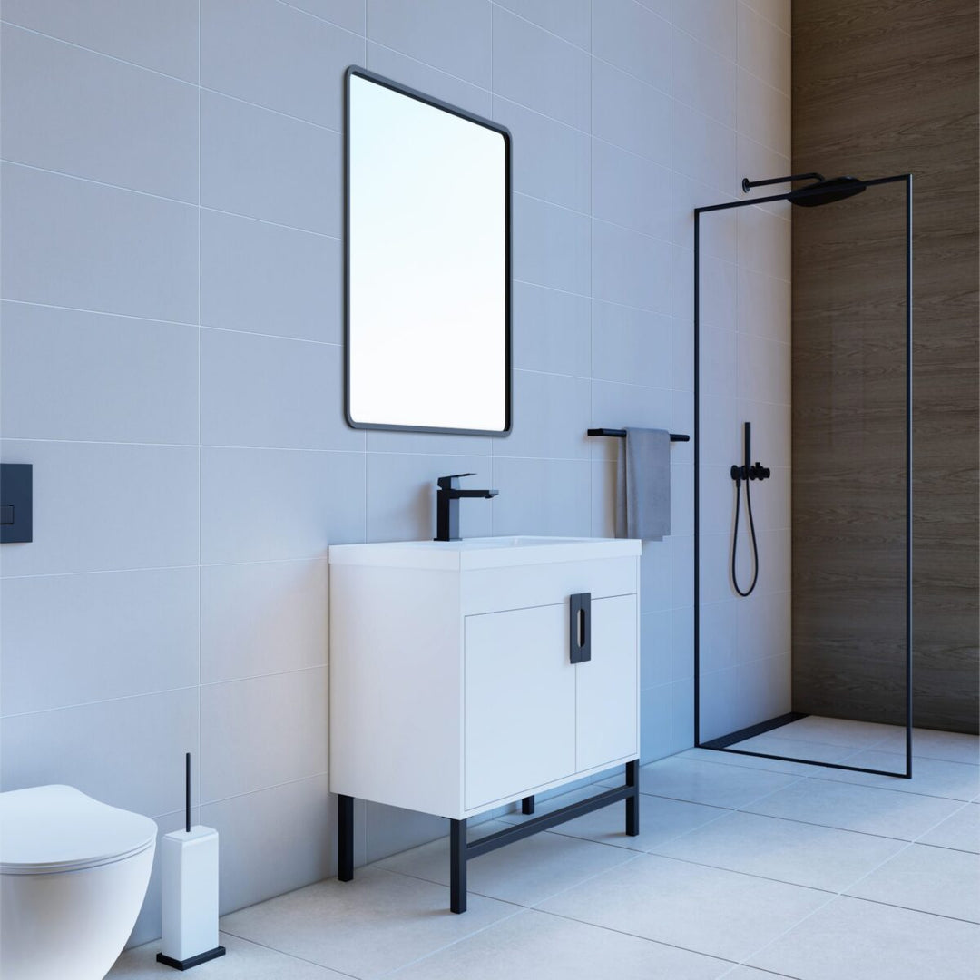 Alya Bath Salento 36" Single Sink Freestanding Bathroom Vanity in White