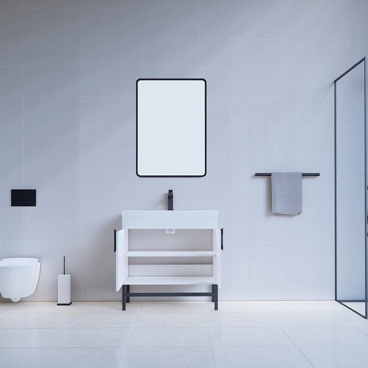 Alya Bath Salento 36" Single Sink Freestanding Bathroom Vanity in White