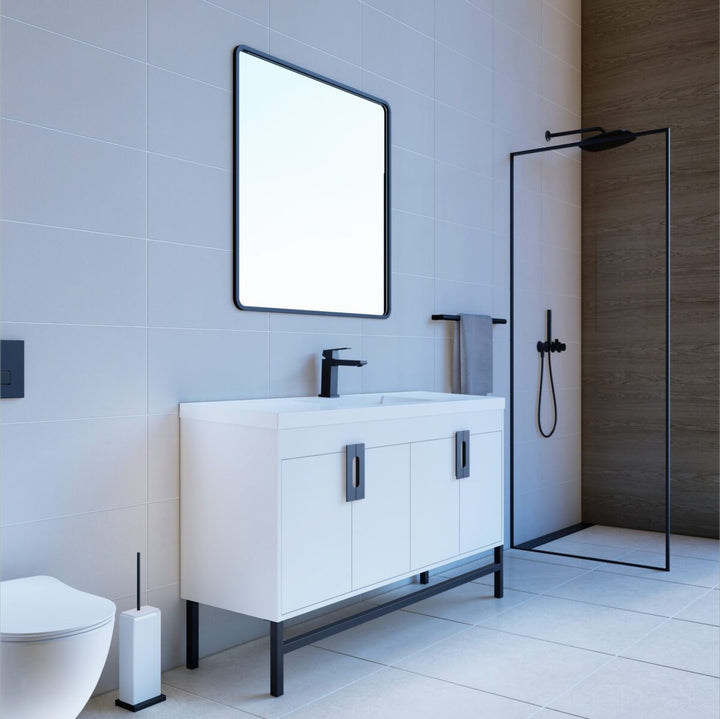 Alya Bath Salento 60" Single Sink Freestanding Bathroom Vanity in White