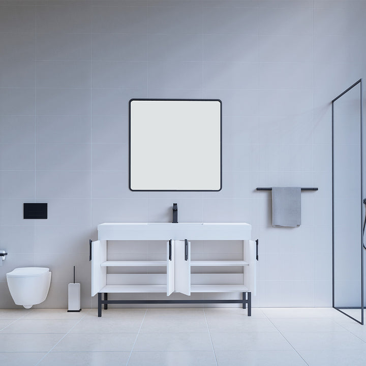 Alya Bath Salento 60" Single Sink Freestanding Bathroom Vanity in White