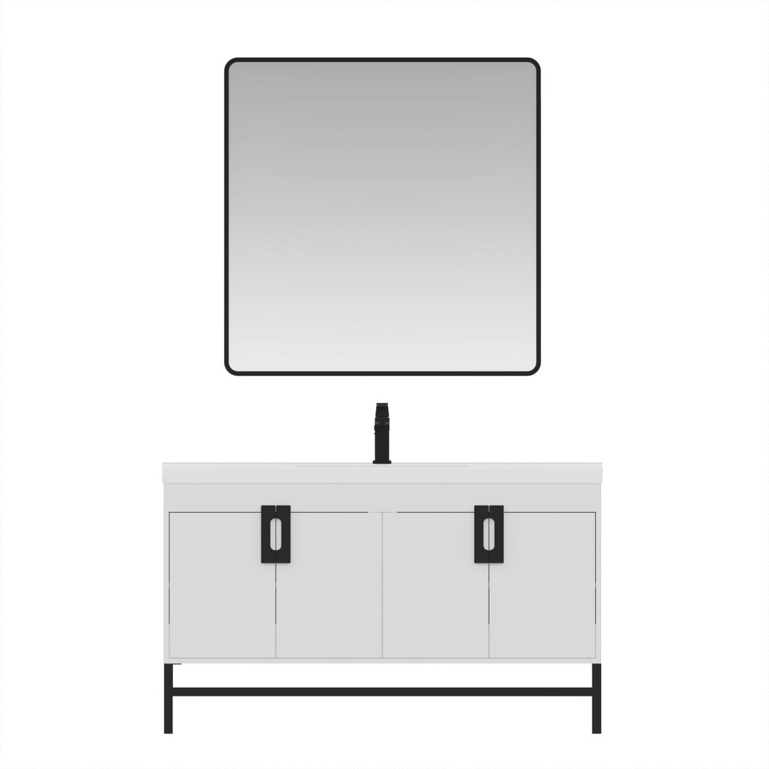 Alya Bath Salento 60" Single Sink Freestanding Bathroom Vanity in White