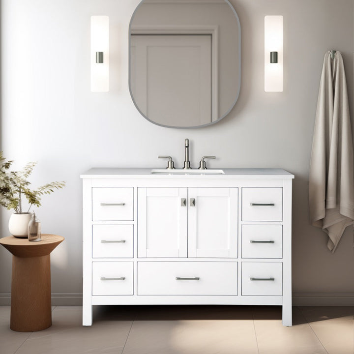Vanea Freestanding Bathroom Vanity with White Quartz Top