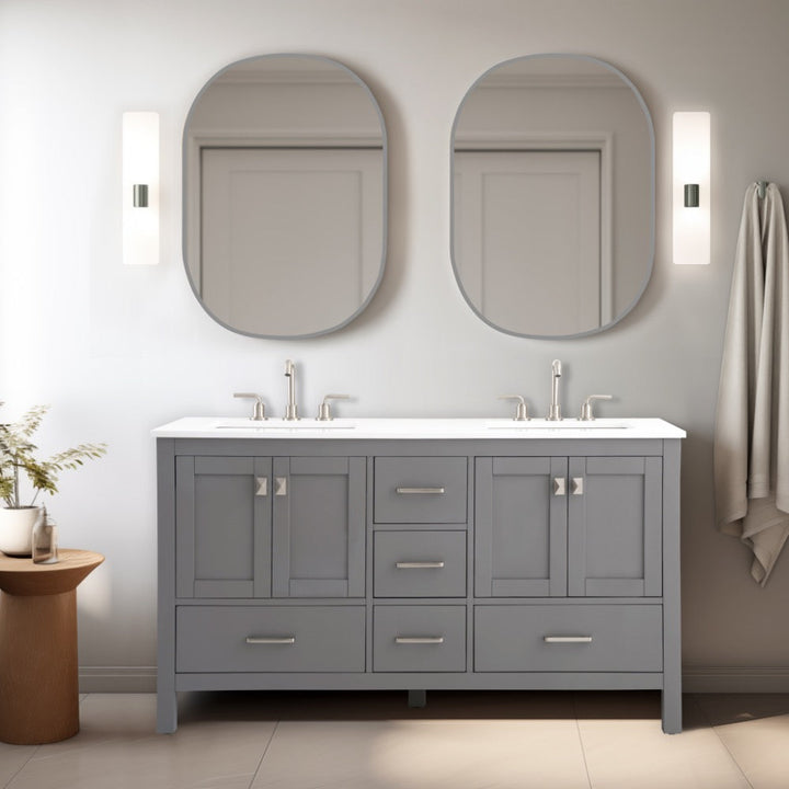 Vanea Freestanding Bathroom Vanity with White Quartz Top