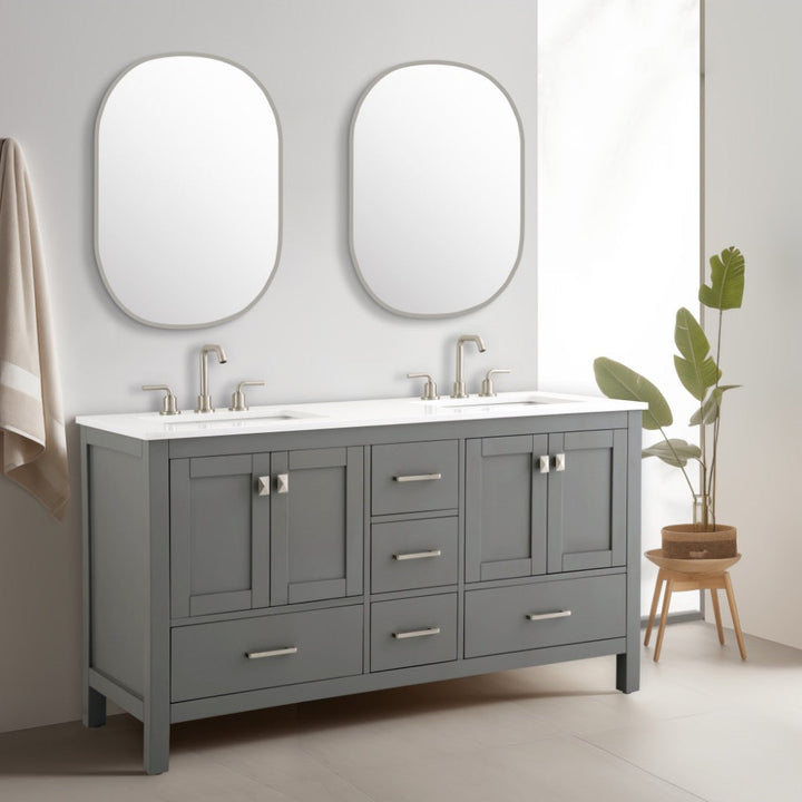 Vanea Freestanding Bathroom Vanity with White Quartz Top
