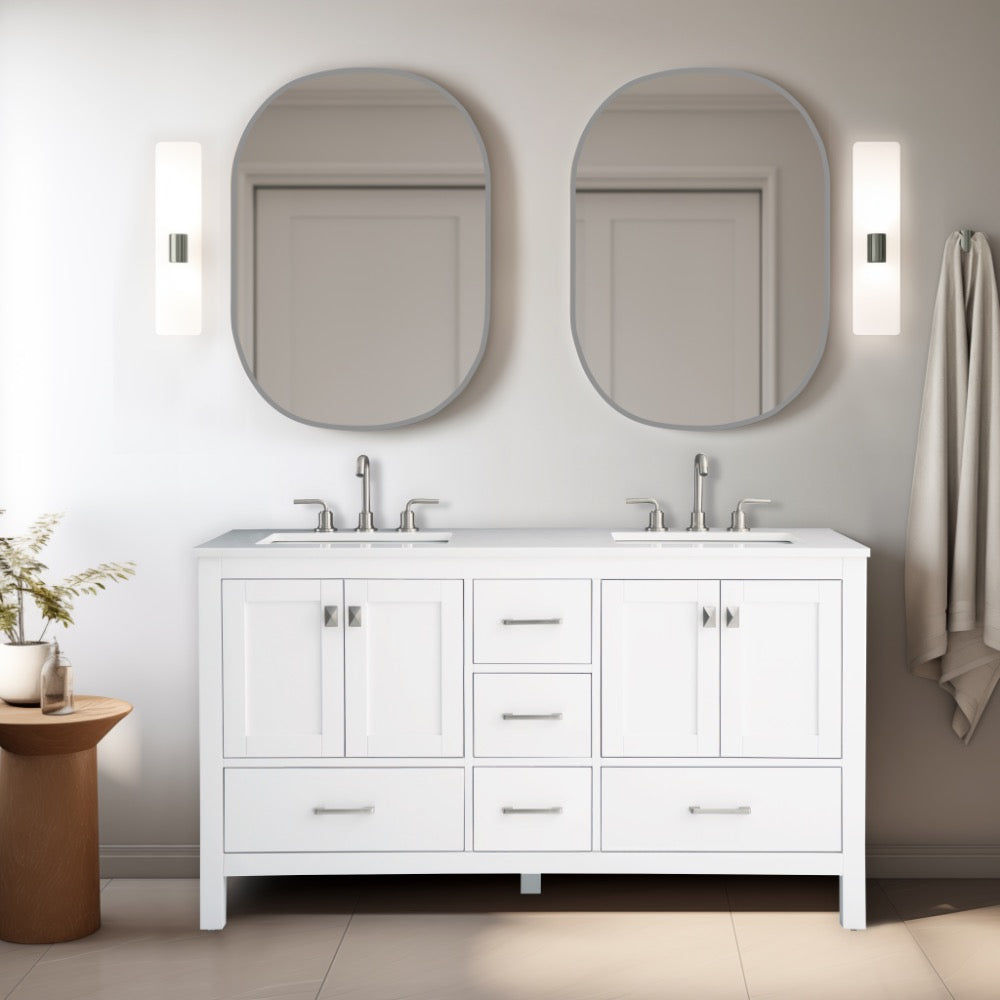 Vanea Freestanding Bathroom Vanity with White Quartz Top