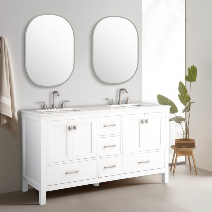 Vanea Freestanding Bathroom Vanity with White Quartz Top