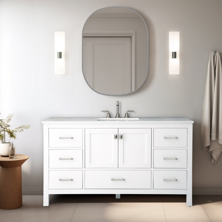 Vanea Freestanding Bathroom Vanity with White Quartz Top