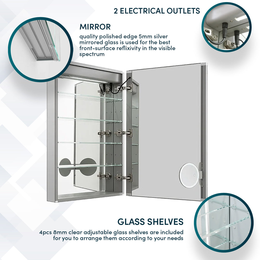Royale Plus 24" x 36" Right Hinge LED Medicine Cabinet