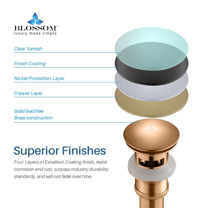 1-1/4" Brass Pop-Up Drain with Overflow