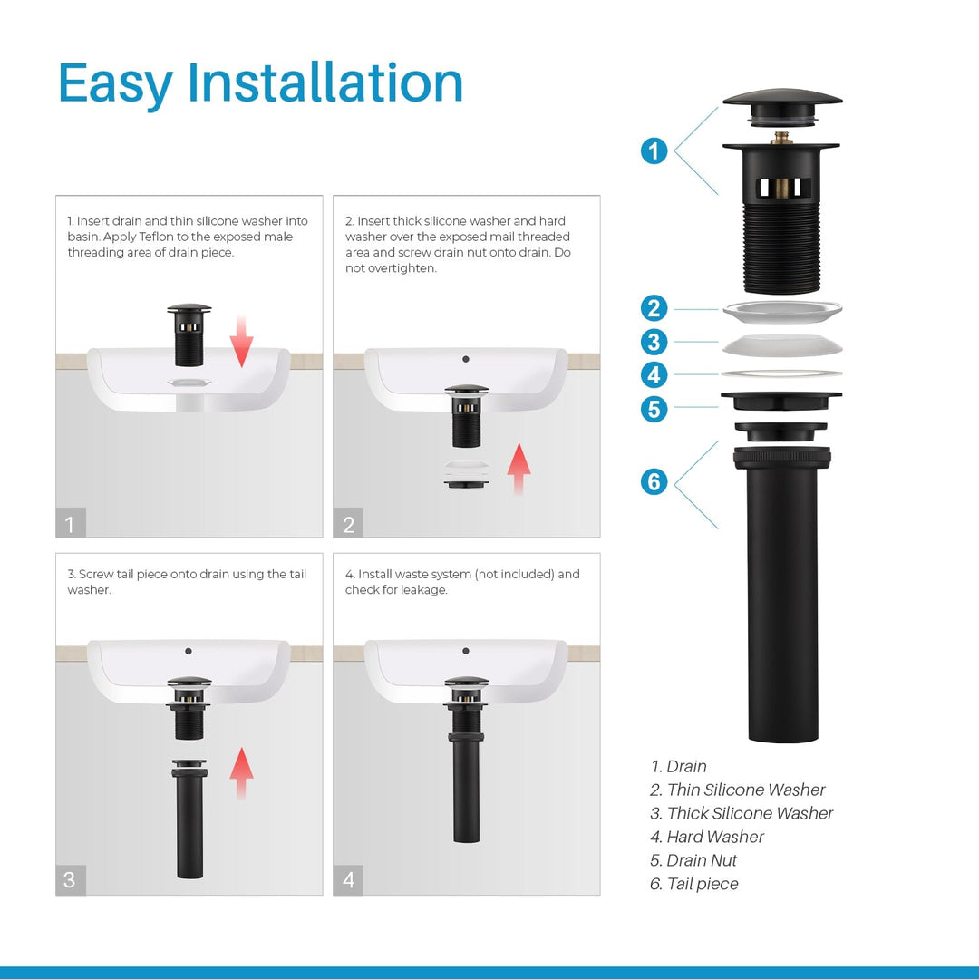 1-1/4" Brass Pop-Up Drain with Overflow