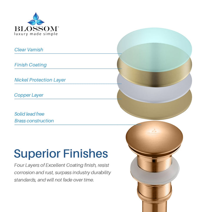 1-1/4" Brass Pop-Up Drain without Overflow
