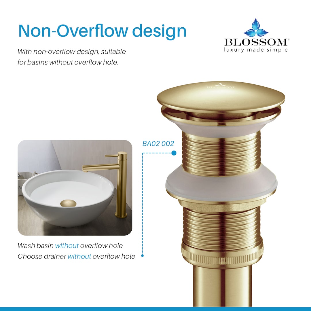 1-1/4" Brass Pop-Up Drain without Overflow