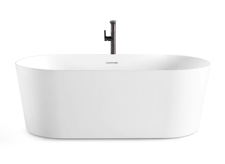 60" Acrylic Freestanding Bathtub in Matte White, Acrylic Bt 03 | ANVE Kitchen &amp; Bath