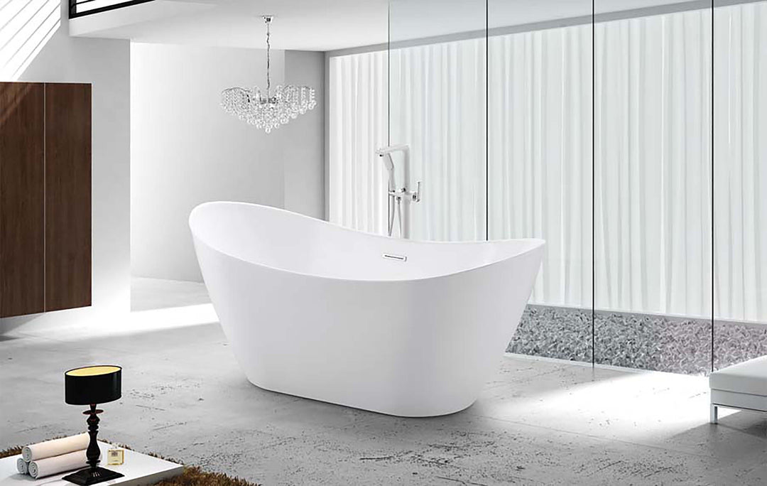 60" Acrylic Freestanding Bathtub in Gloss White