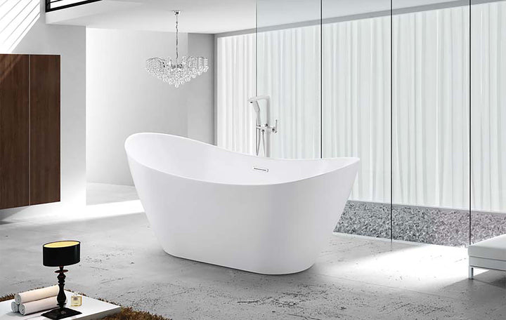 60" Acrylic Freestanding Bathtub in Gloss White