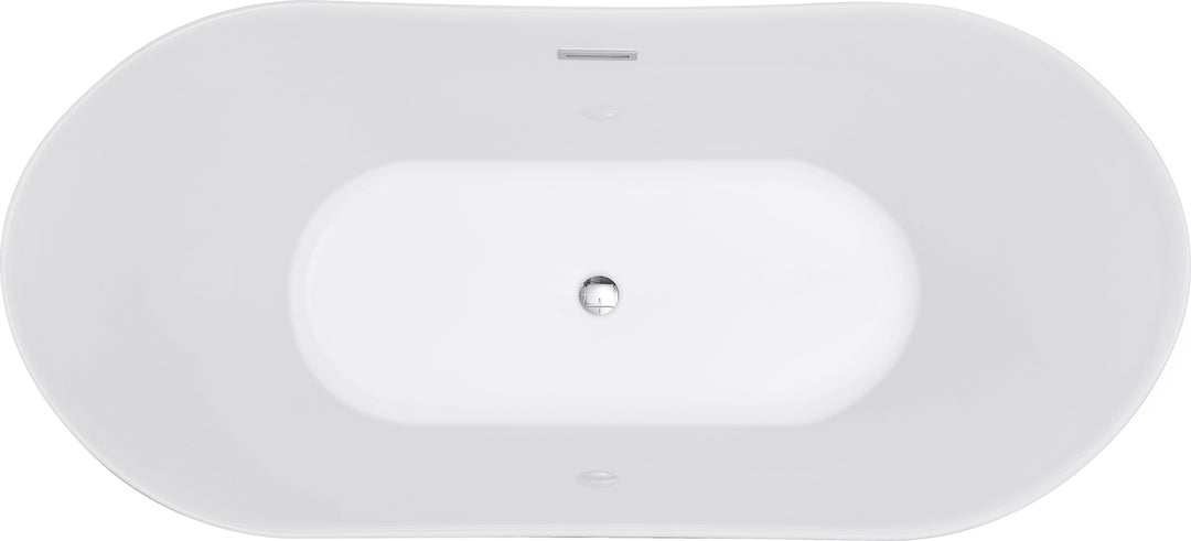60" Acrylic Freestanding Bathtub in Gloss White