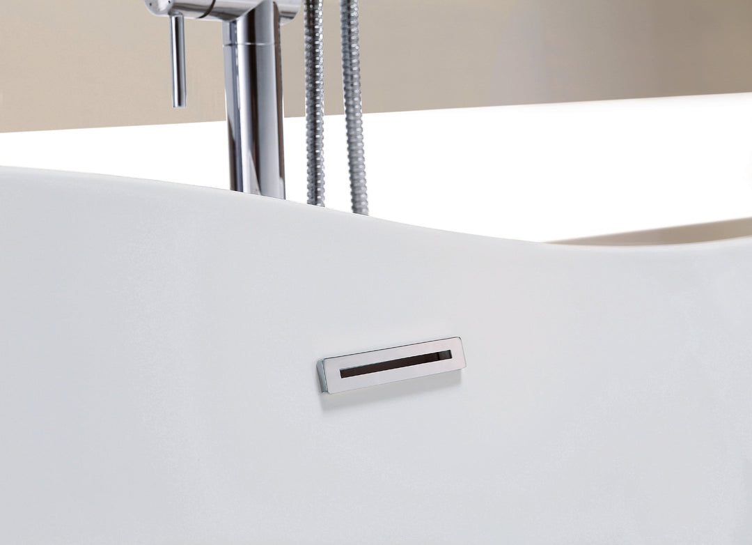 67" Acrylic Freestanding Bathtub in Gloss White, Acrylic Bt 15
