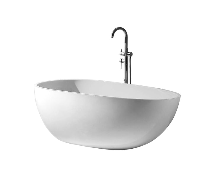 67" Acrylic Freestanding Bathtub in Gloss White, Acrylic Sp 1893 | ANVE Kitchen &amp; Bath