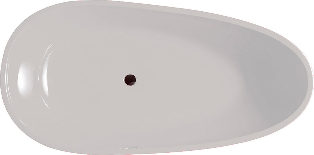 67" Acrylic Freestanding Bathtub in Gloss White, Acrylic Sp 1893