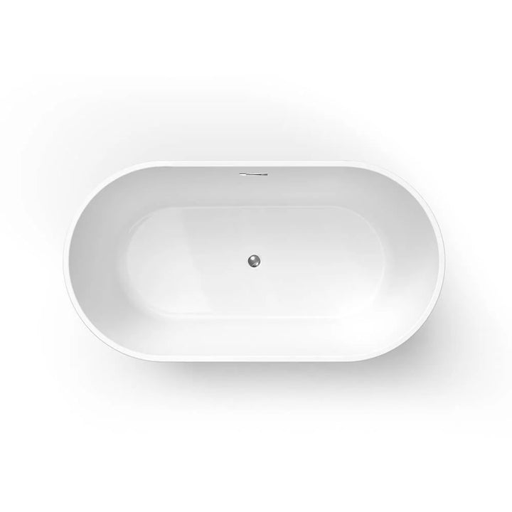 60"/67" Fiberglass Freestanding Soaking Bathtub in White