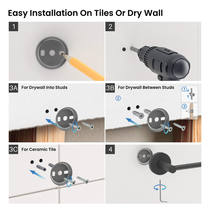 Halo 5-Piece Bathroom Hardware Set in 4