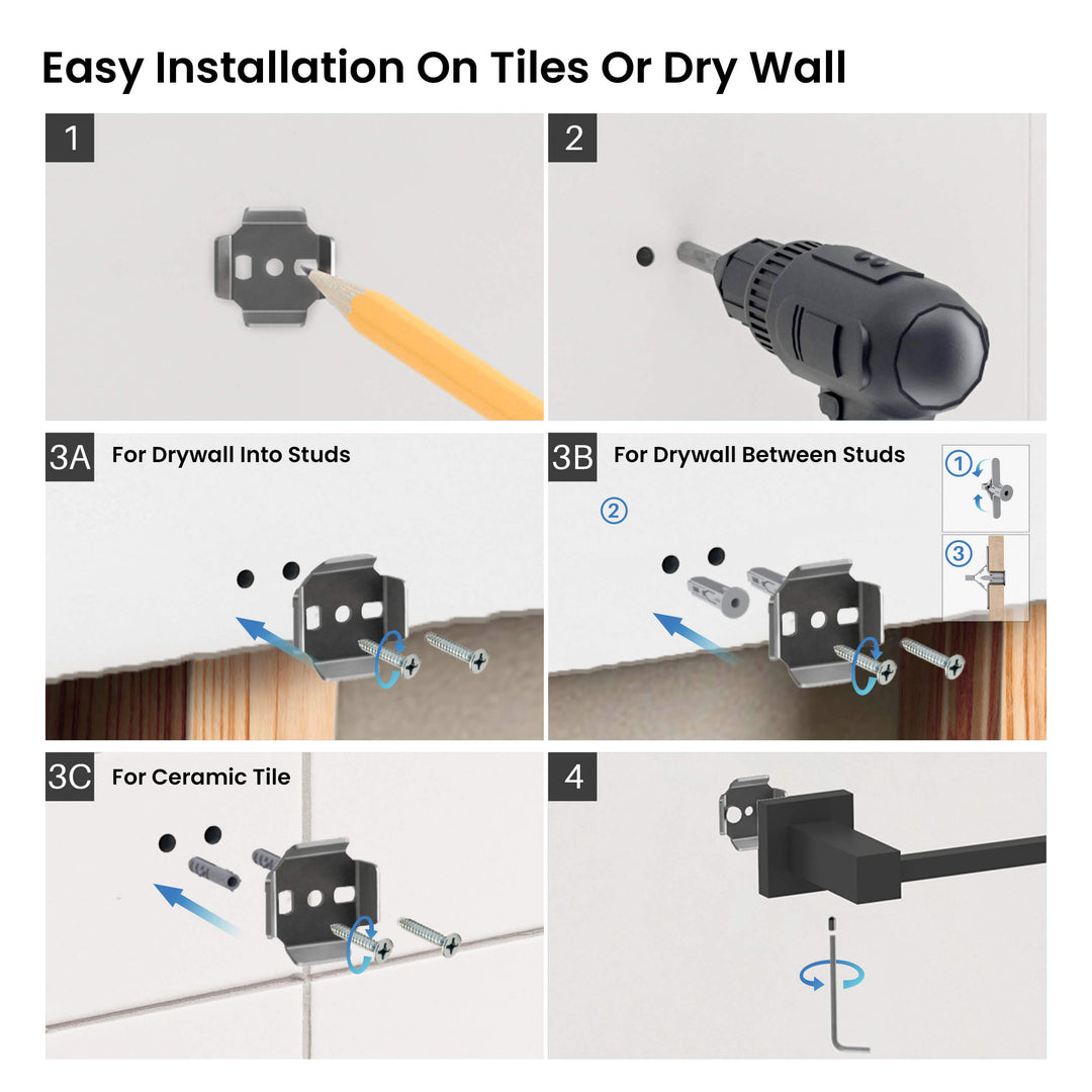 Quadra 5-Piece Bathroom Hardware Set in 4