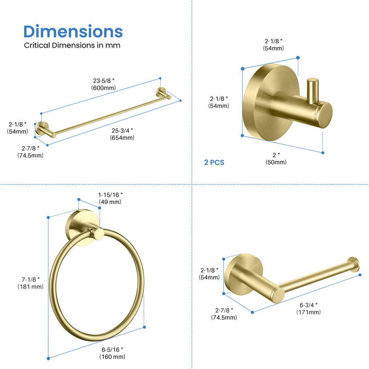 Halo 5-Piece Bathroom Hardware Set in 1