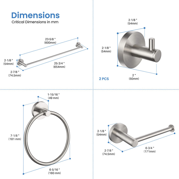 Halo 5-Piece Bathroom Hardware Set in 1