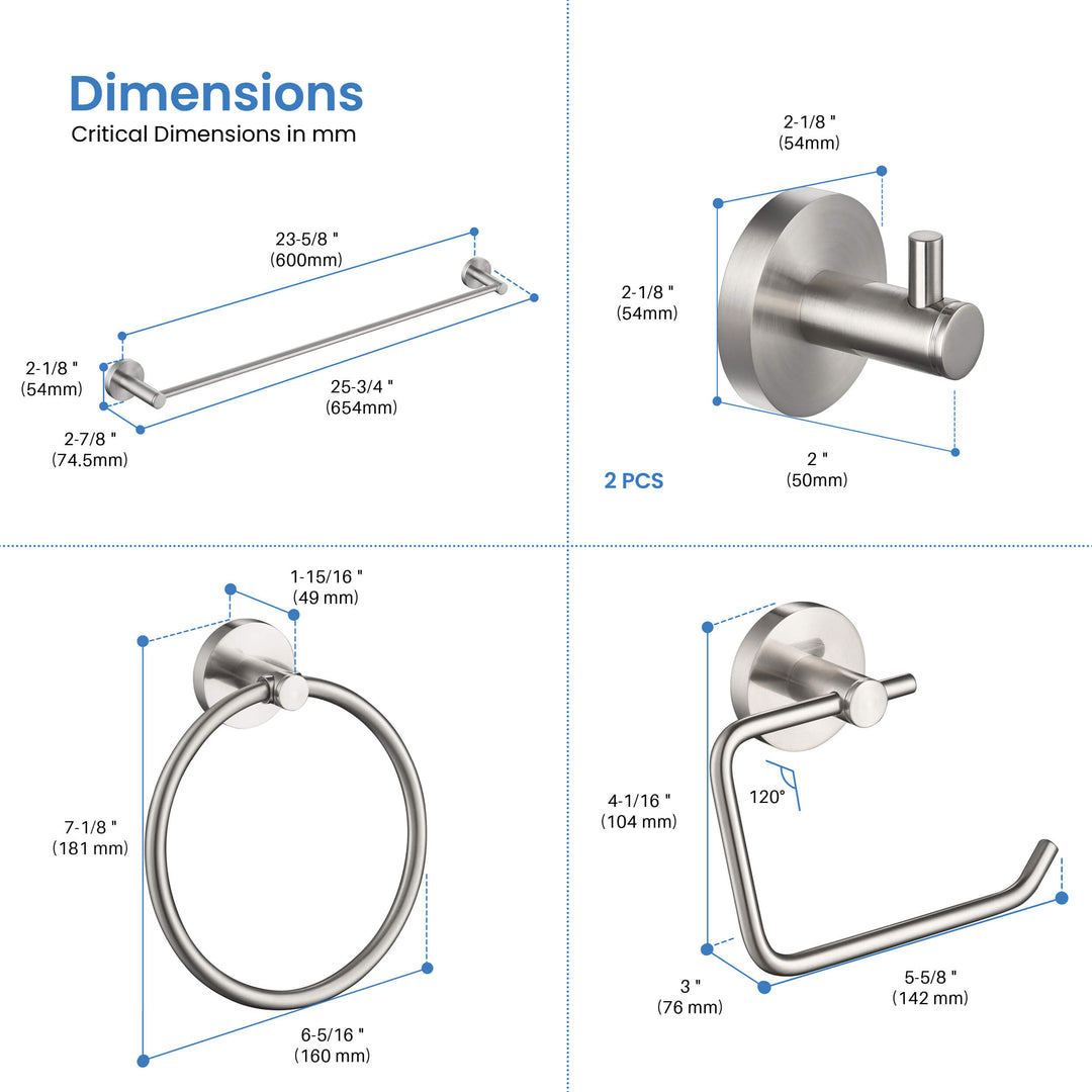 Halo 5-Piece Bathroom Hardware Set in 2