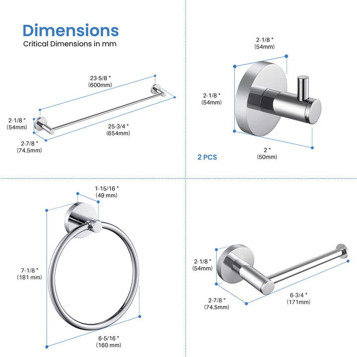 Halo 5-Piece Bathroom Hardware Set in 1