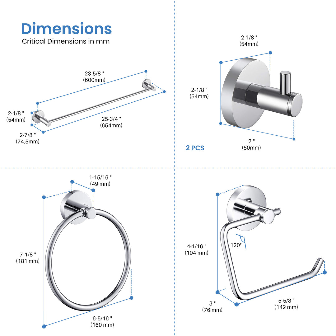 Halo 5-Piece Bathroom Hardware Set in 2