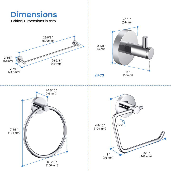 Halo 5-Piece Bathroom Hardware Set in 2