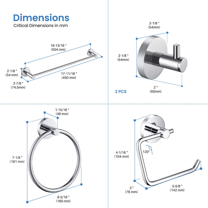 Halo 5-Piece Bathroom Hardware Set in 4
