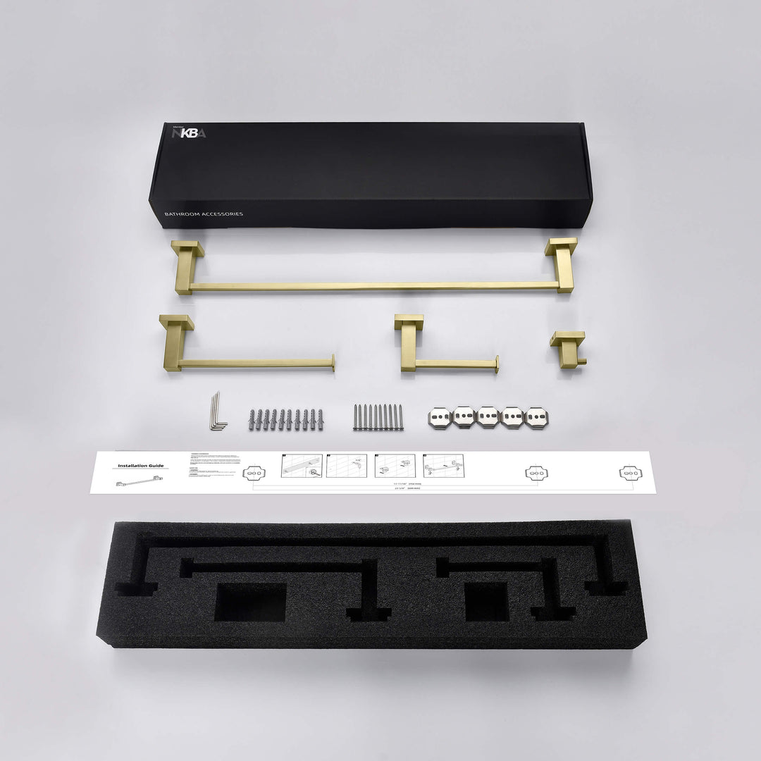 Quadra 5-Piece Bathroom Hardware Set