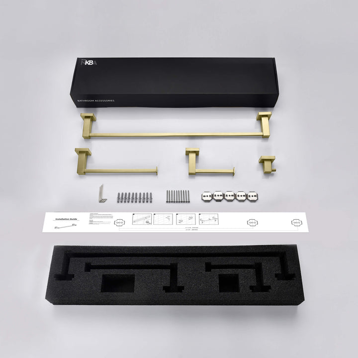 Quadra 5-Piece Bathroom Hardware Set