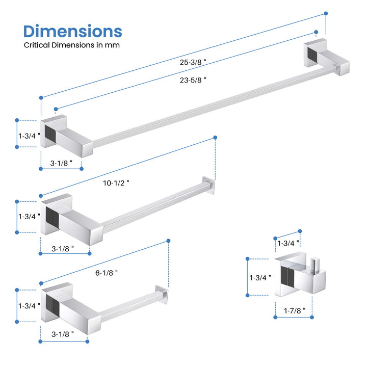 Quadra 5-Piece Bathroom Hardware Set
