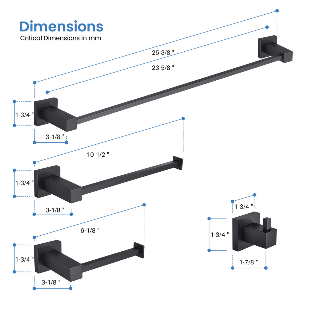 Quadra 5-Piece Bathroom Hardware Set