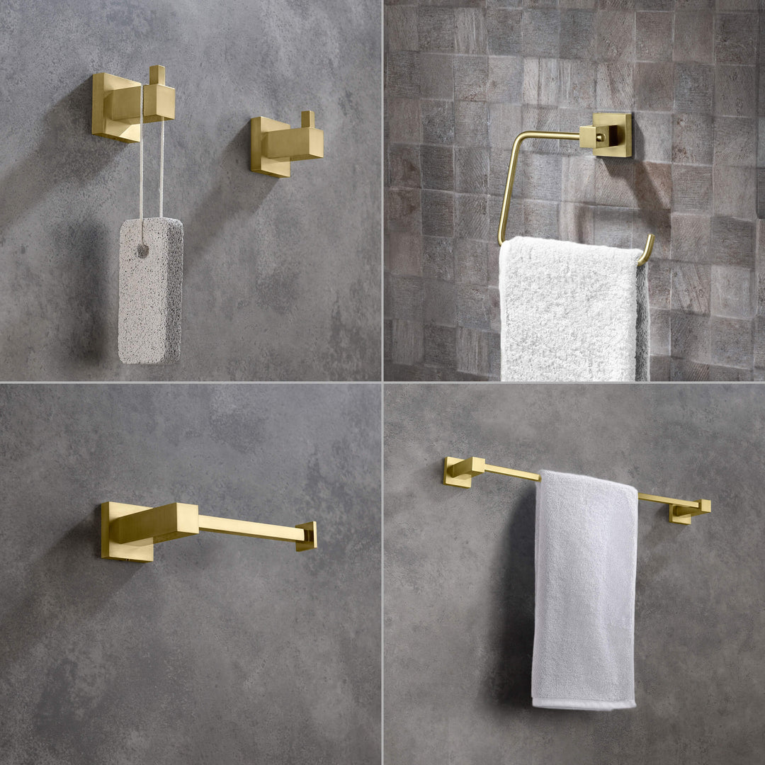 Quadra 5-Piece Bathroom Hardware Set in 3