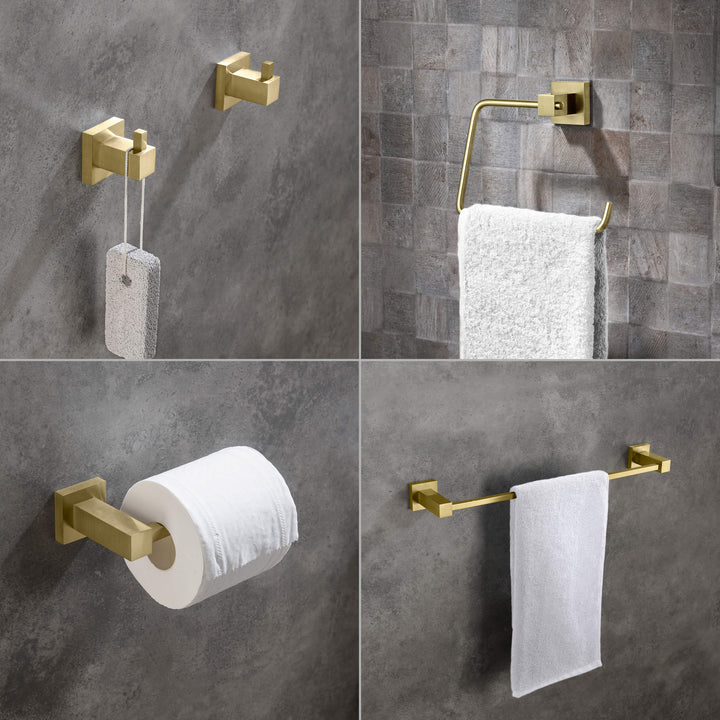 Quadra 5-Piece Bathroom Hardware Set in 3