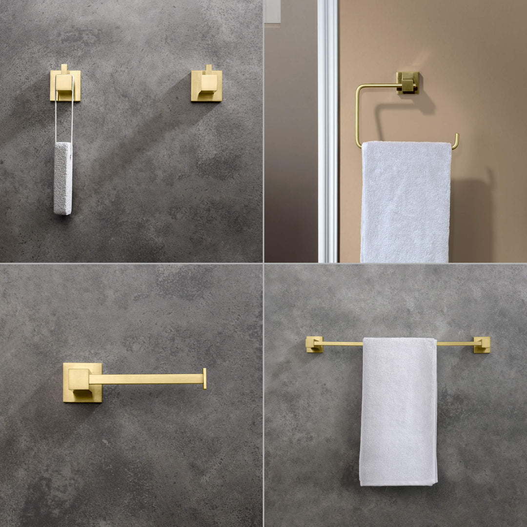 Quadra 5-Piece Bathroom Hardware Set in 3